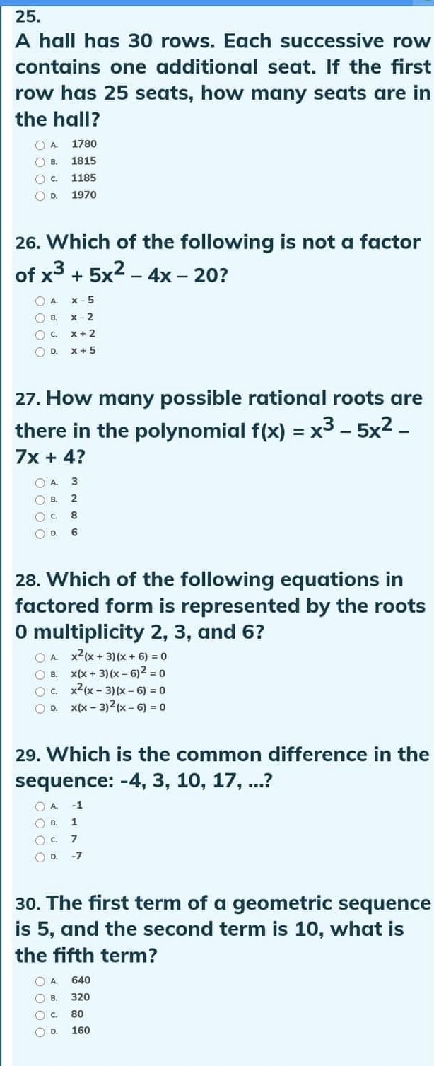  please incircle the correct answer no need long solution. Here's the