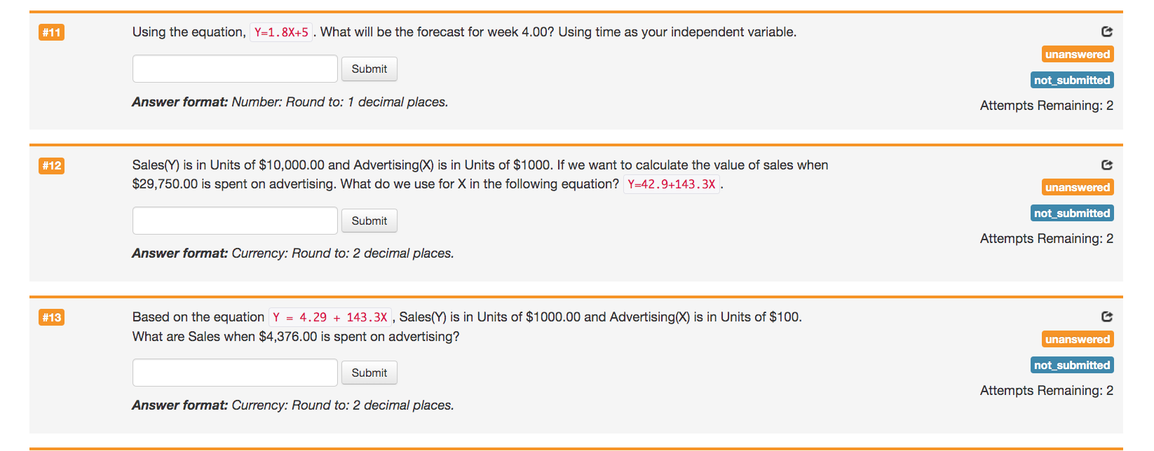 Error Observations 8 ANOVA df SS MS F Regression 1 23 23