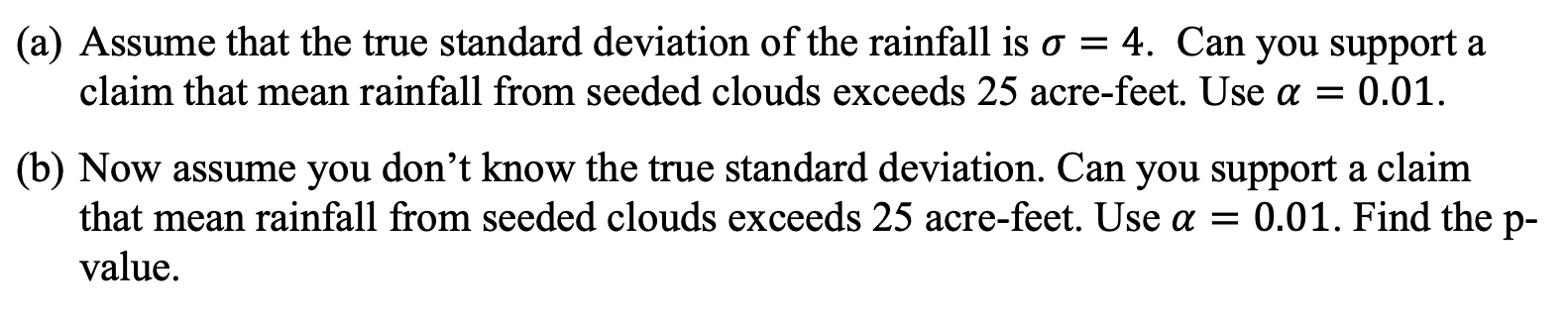 modication procedure. The rainfall in acre-feet from 20 clouds that were selected