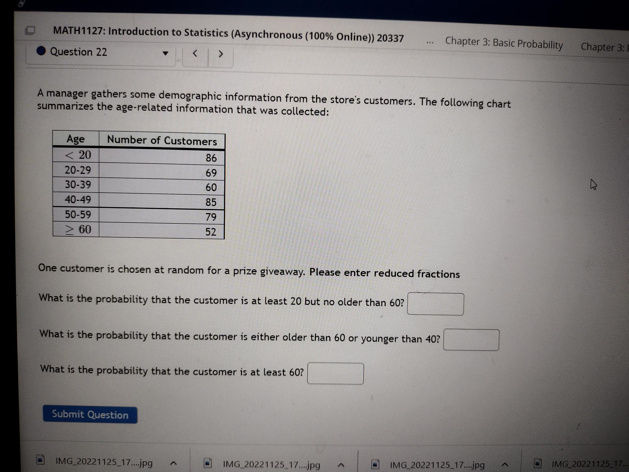 than 60? What is the probability that the customer is either older