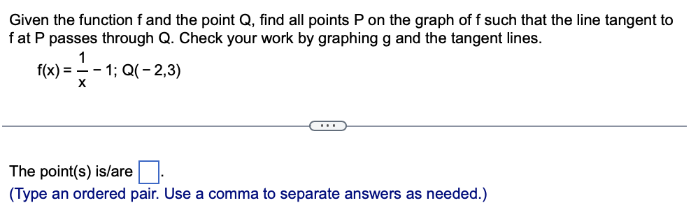 P on the graph of f such that the line tangent to