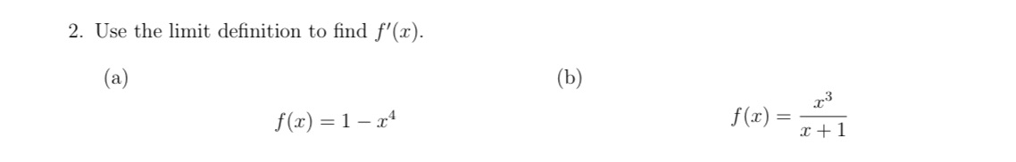 2. Use the limit definition to find f (b) 3