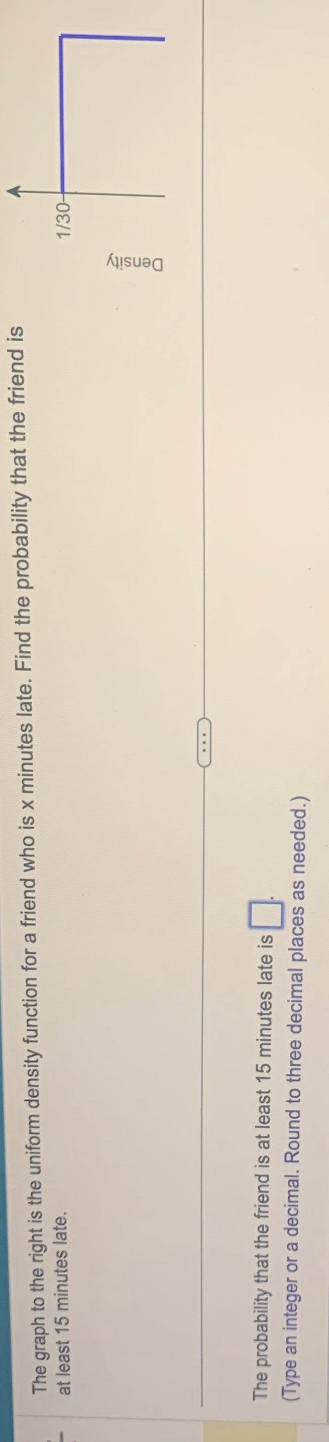 The graph to the right is the uniform density function for