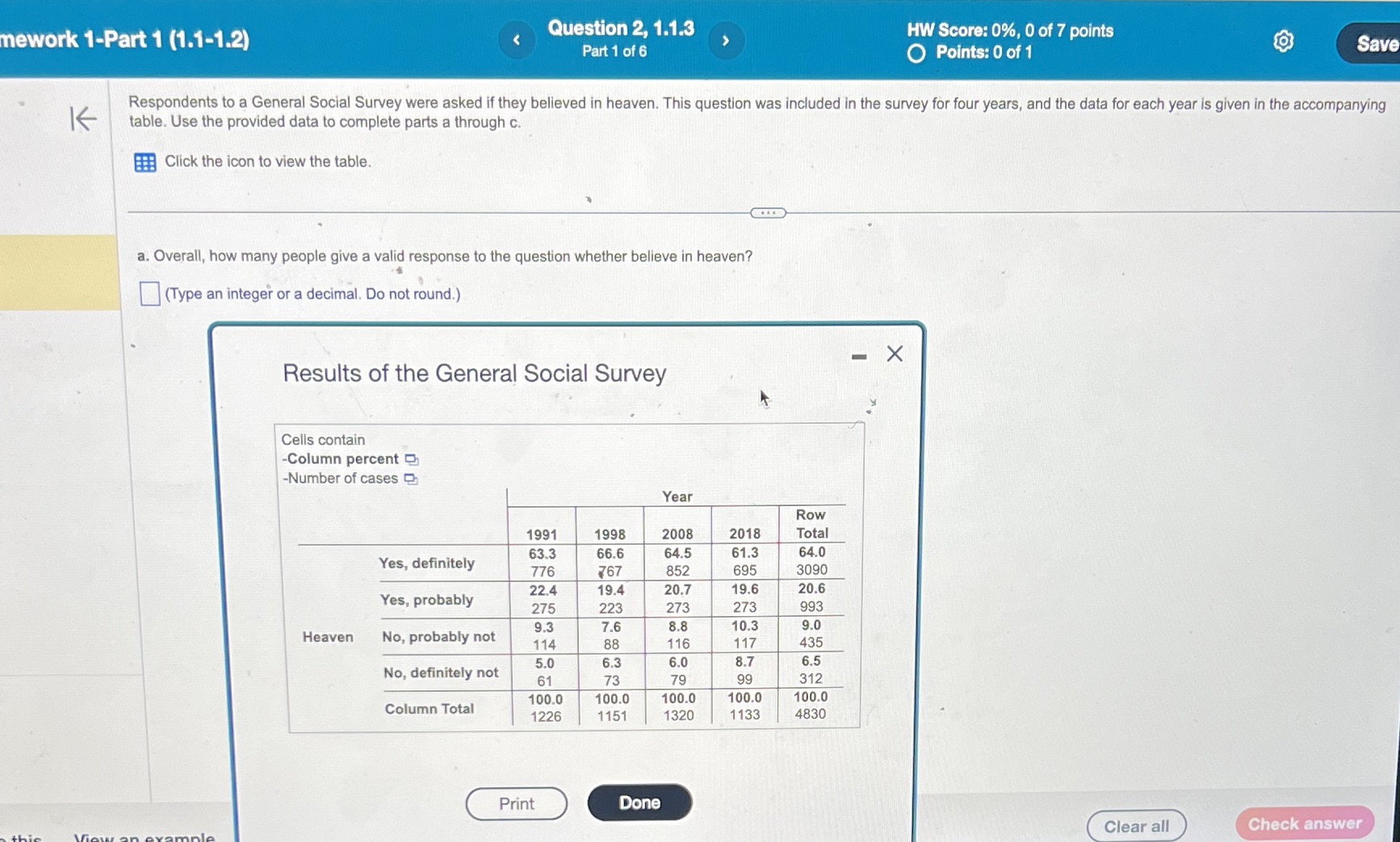 Can you answer this mework 1-Part 1 (1.1-1.2) Question 2, 1.1.3 HW