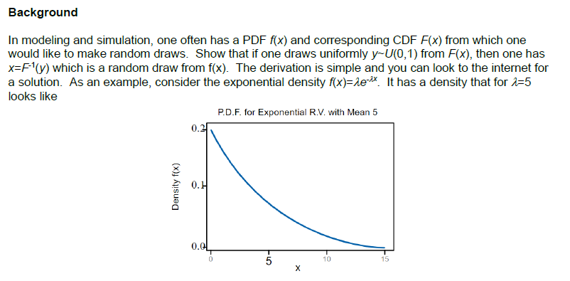 draws. Show that if one draws uniformly.r y~U[,'l) from Fix), then one