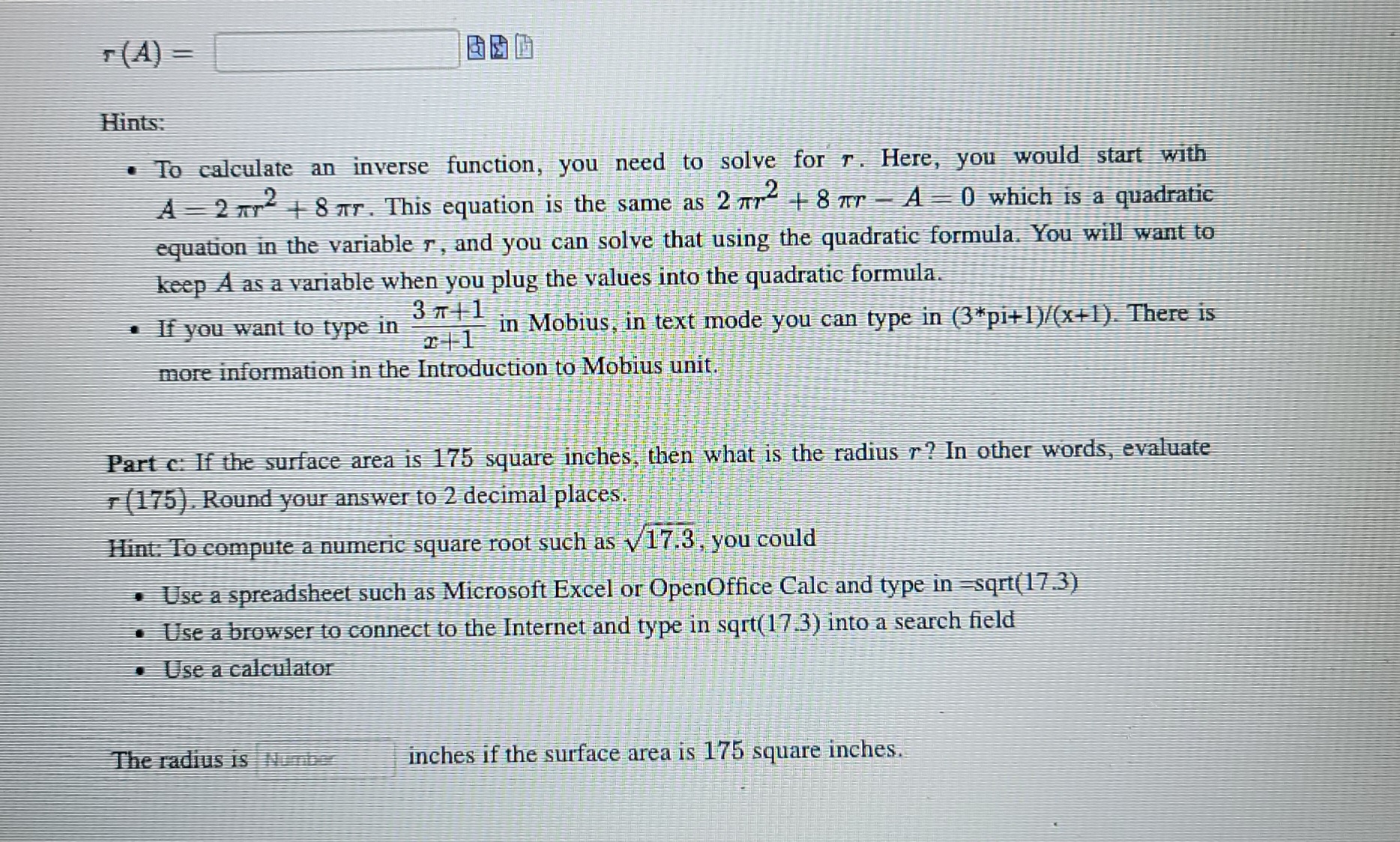 and then enter your solution to all three parts (parts a, b,