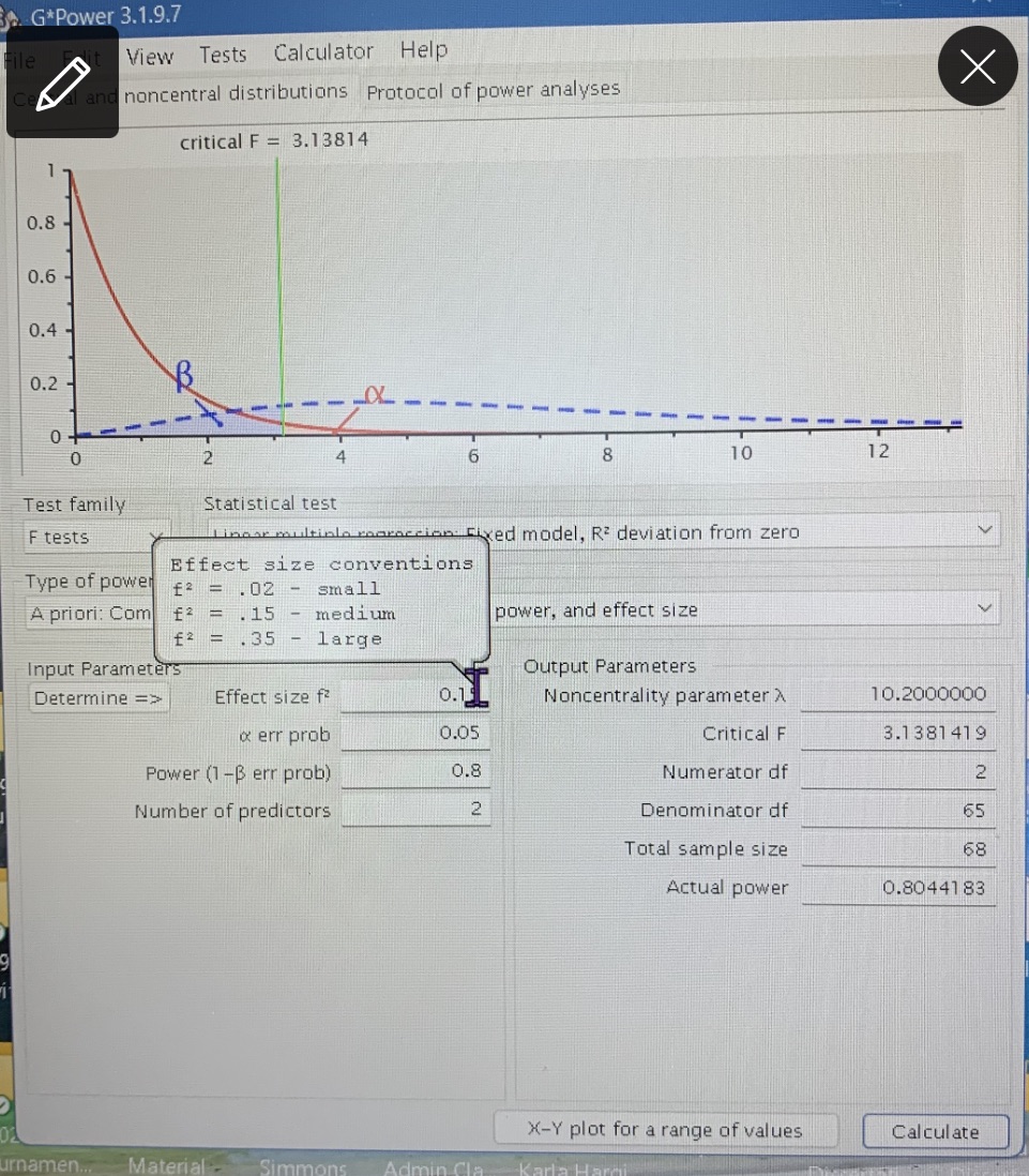 I am determining my minimum needed sample size for my study. My