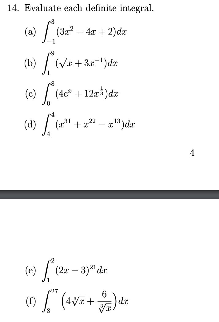 4. For each function below, determine the intervals on which f (as)