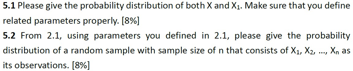 distribution. X, is an observation (i.e., a random sample point) of X.5.1