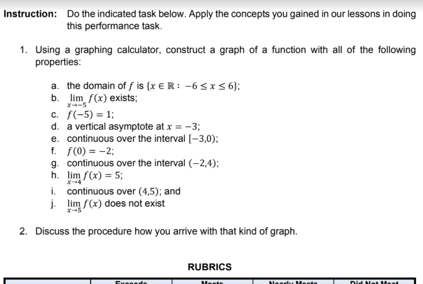 Instruction: Do the indicated task below. Apply the concepts you gained