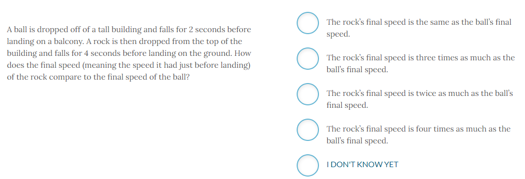  The rock's final speed is the same as the ball's final