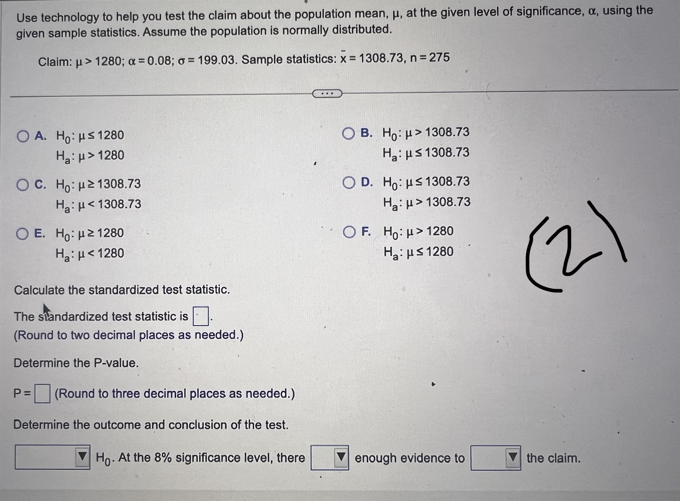 widths of the confidence intervals. From a random sample of 43 business