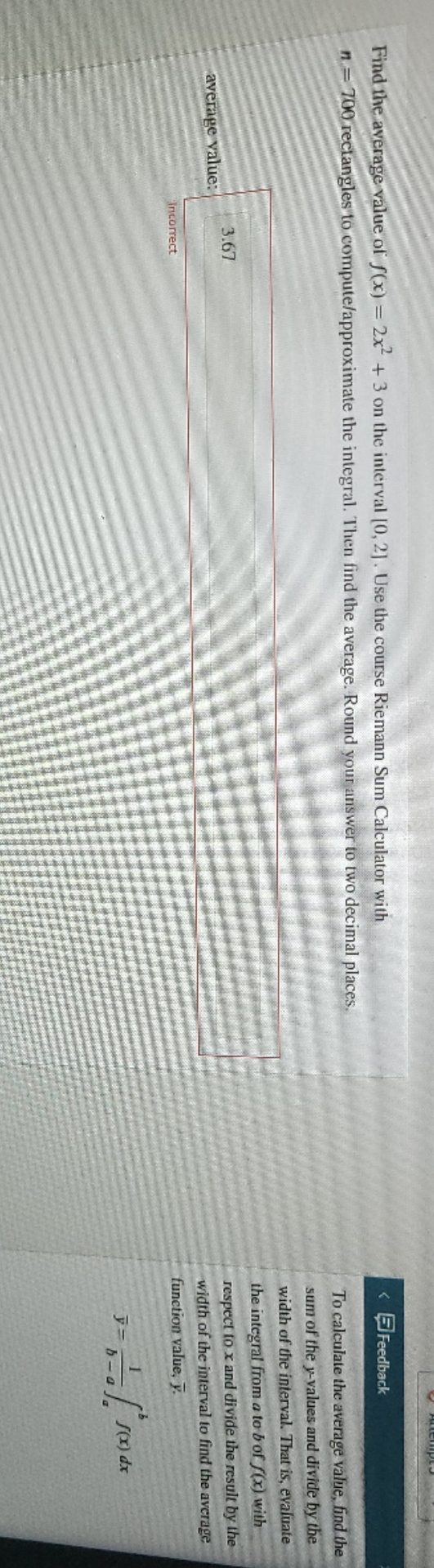 please explain. Find the average value of f(x) = 2x2 + 3