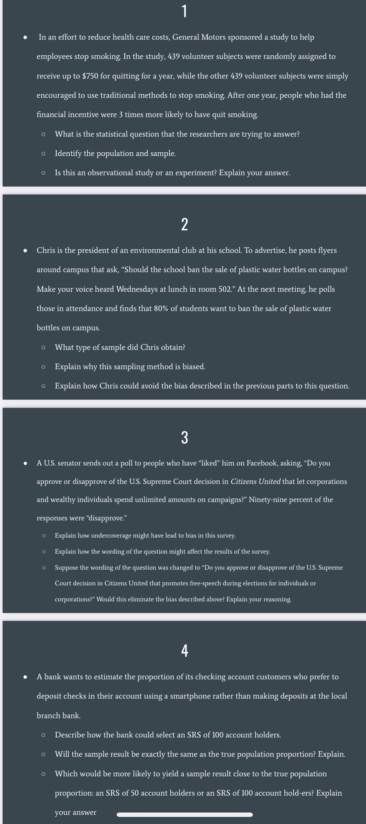 Answer All 4 please I In an effort to reduce health care