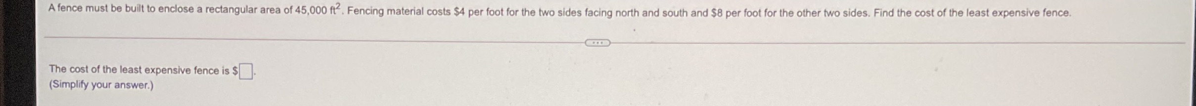 Need some help with this problem A fence must be built to