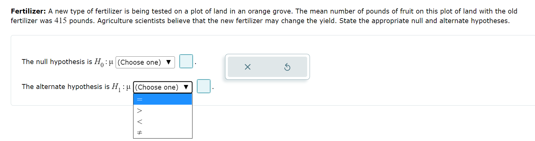 II error, or a correct decision. A test is made of H: