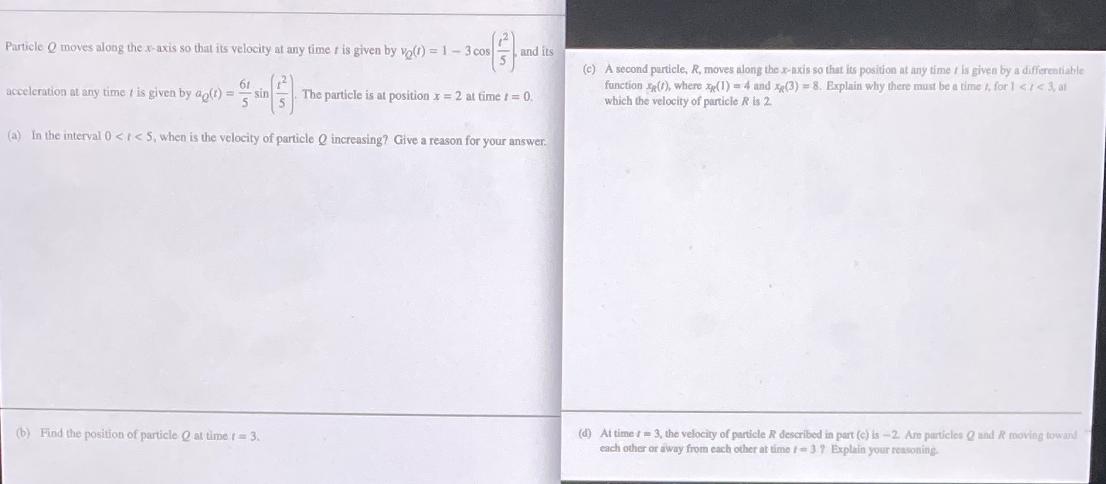 Please help with a, b, c, and d. Currently practicing for AP