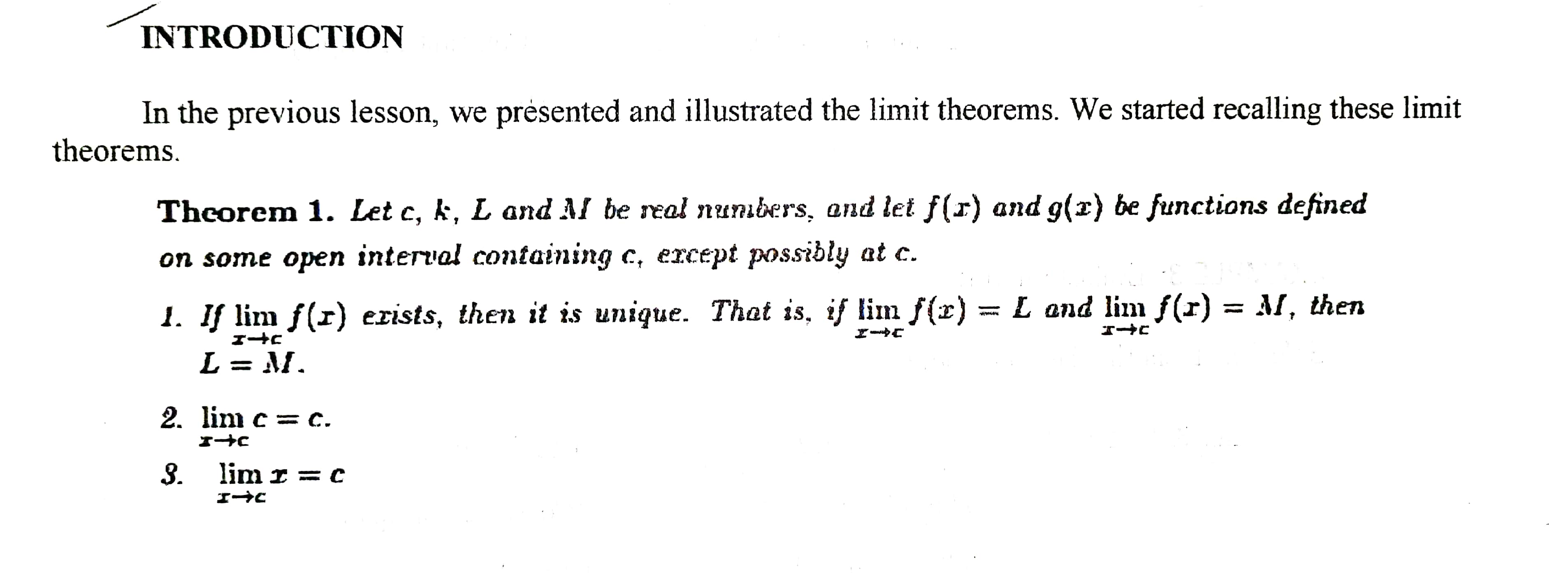 1. Let c, k, L and Al be real numbers, and let