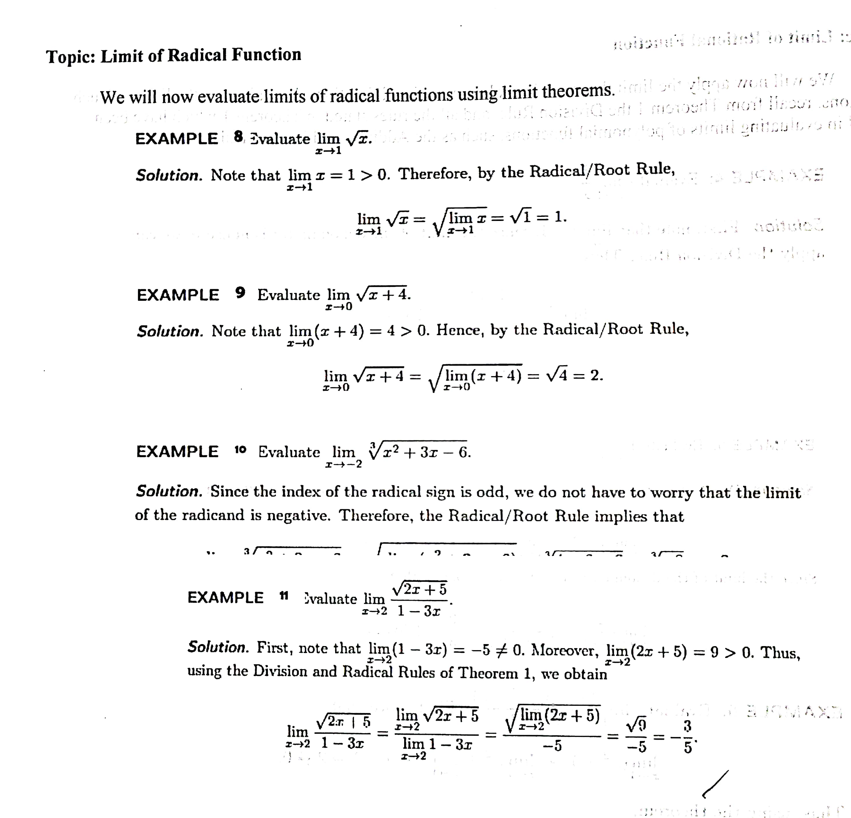 unique. That is, if lim f(r) = L and lim f(r) =