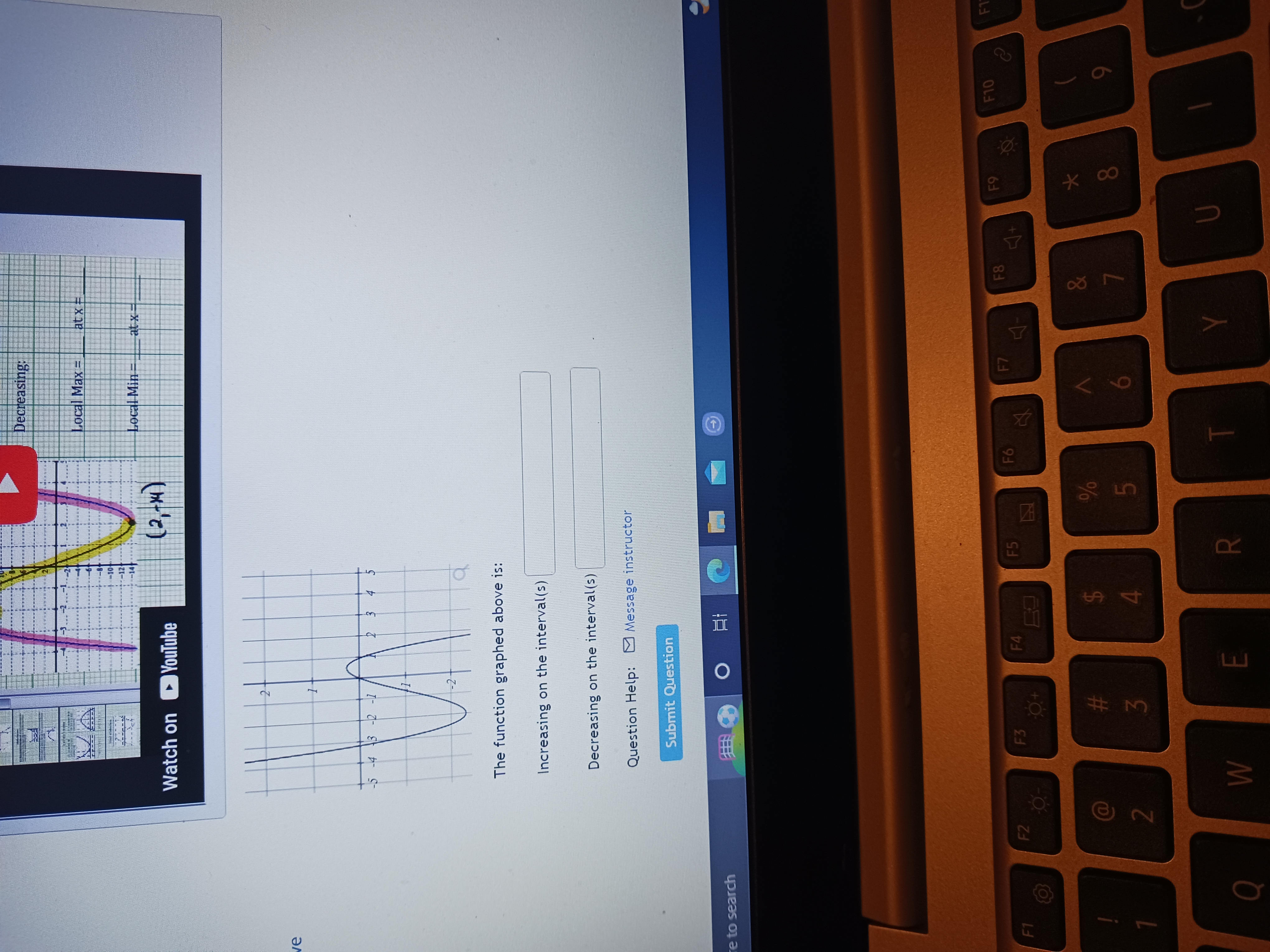  Decreasing: Local Max = atx Local Min - at x -