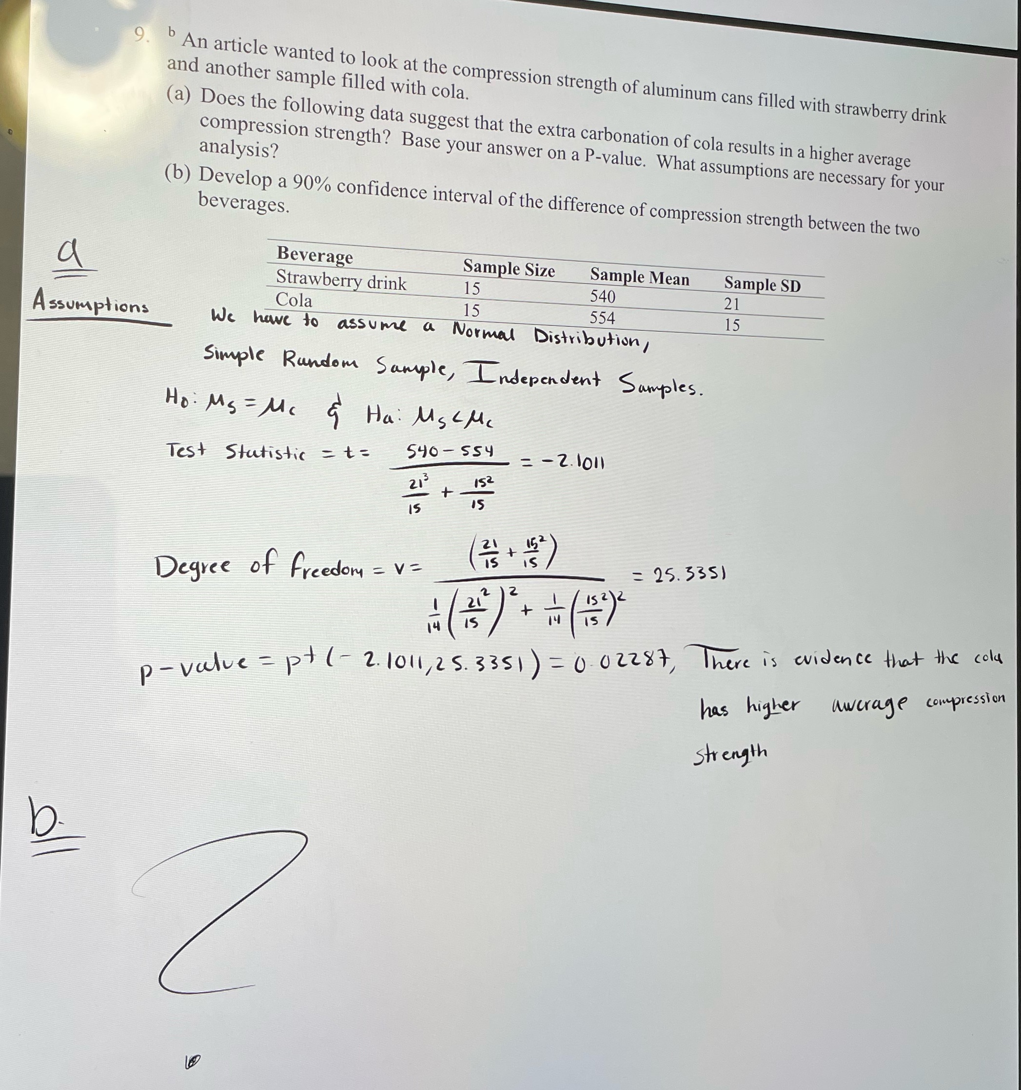 9. I need help on "b" section 9. An article wanted to