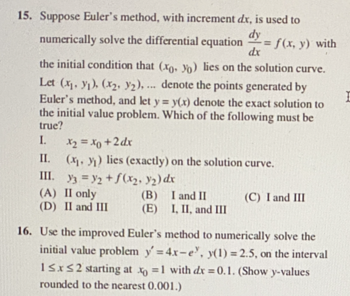 solve the differential equation -= f(x, y) with dx the initial condition