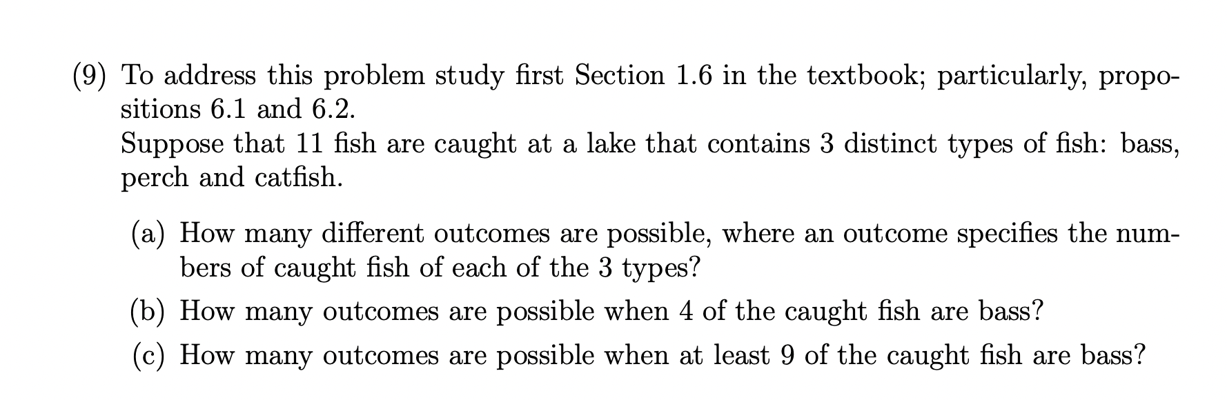 textbook; particularly, propo- sitions 6.1 and 6.2. Suppose that 11 sh are