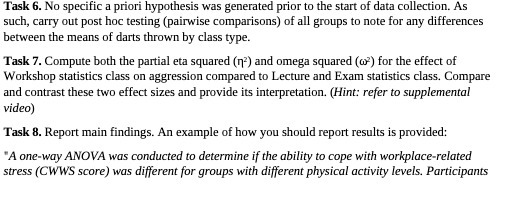  Task 6. No specific a priori hypothesis was generated prior to