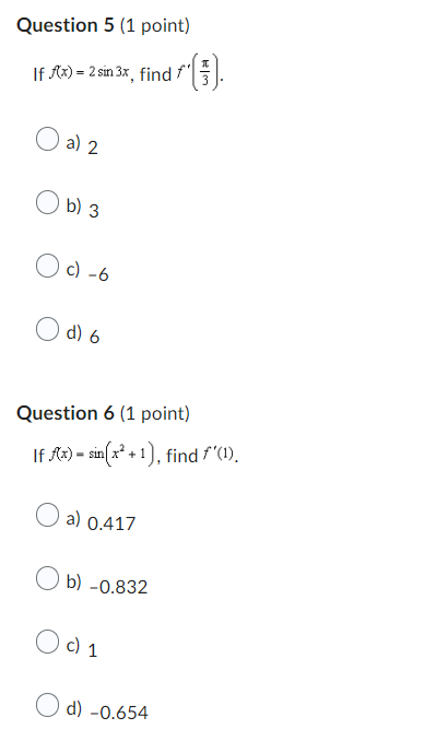 point) If fx) = faux, find f'(0) O al o O b)