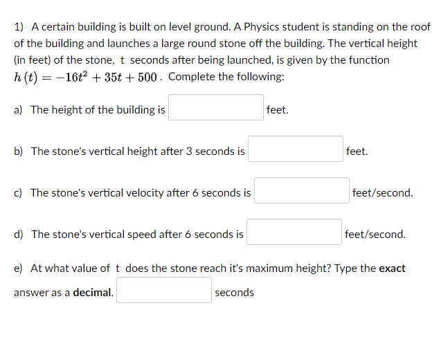 1) A certain building is built on level ground. A Physics