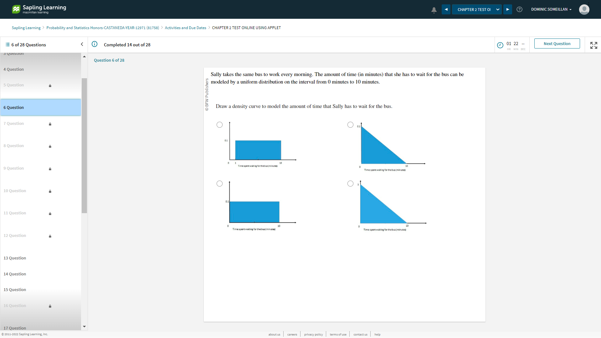  Sapling Learning macmillan learning CHAPTER 2 TEST OI ? DOMINIC SOMEILLAN