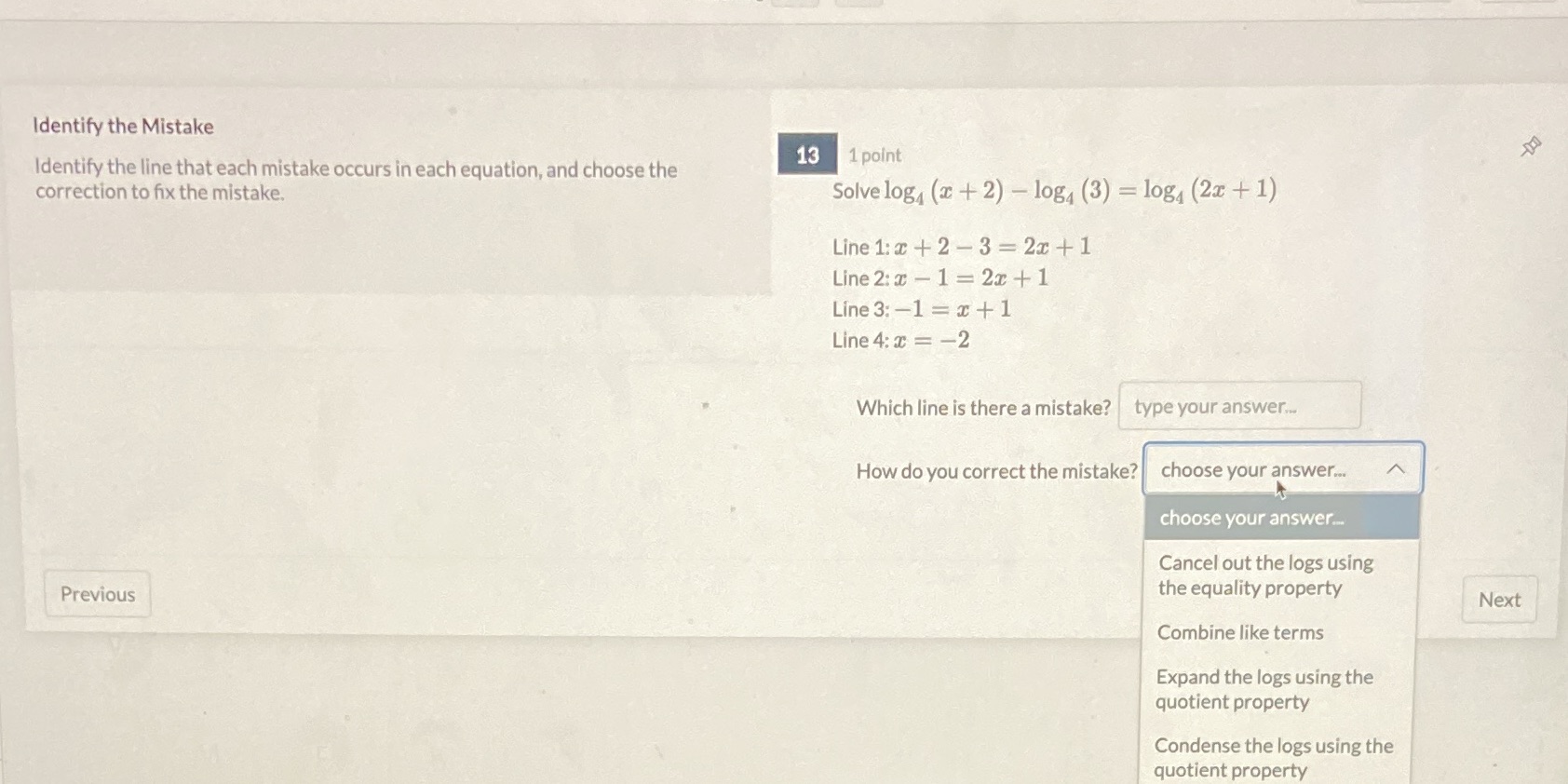 Please help Identify the Mistake Identify the line that each mistake occurs