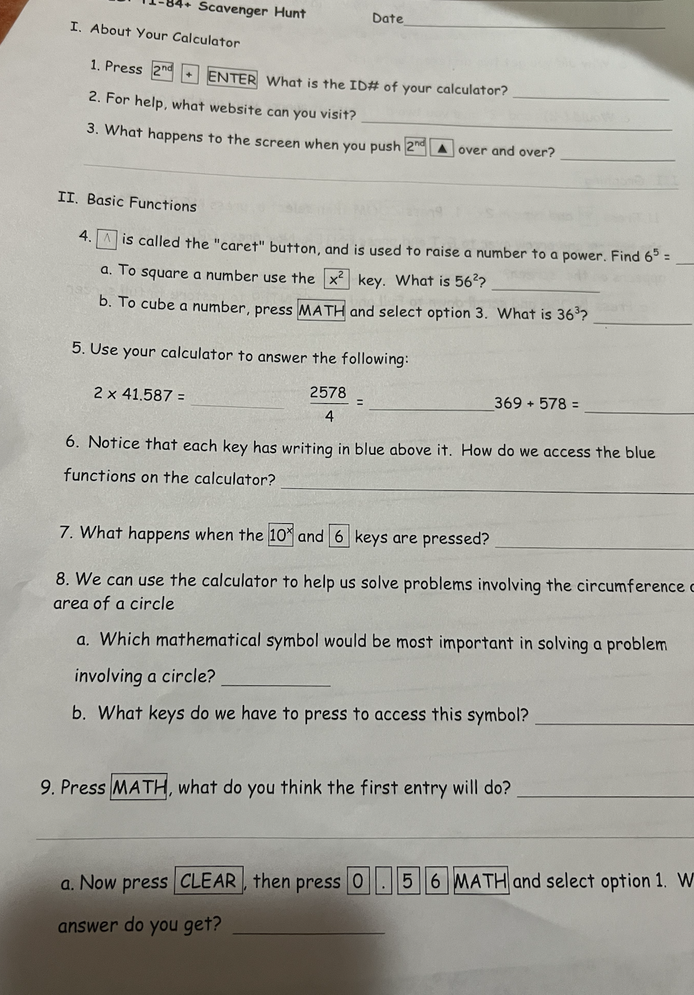 to raise a number to a power. Find 65 = a. To