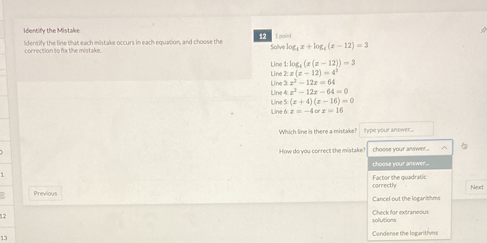 Help please Identify the Mistake Identify the line that each mistake occurs
