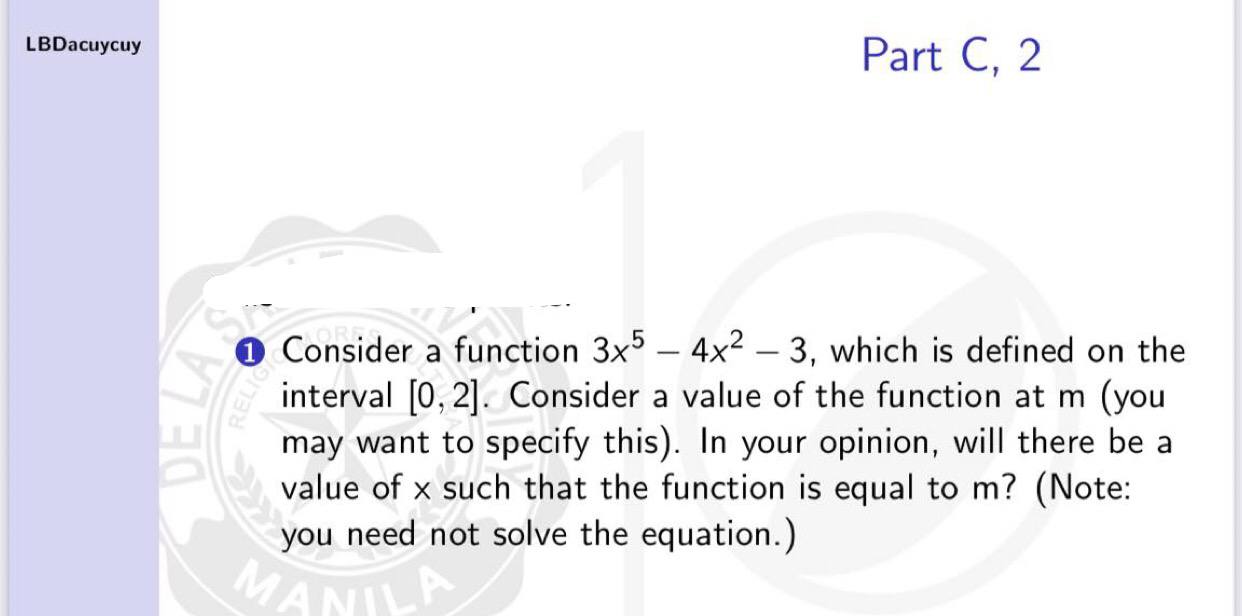 function at m (you may want to specify this). In your opinion,