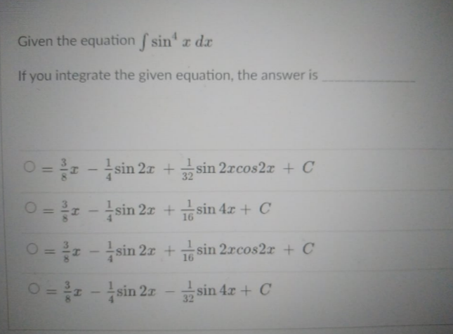 ANSWER Given the equation f sin a dax If you integrate the