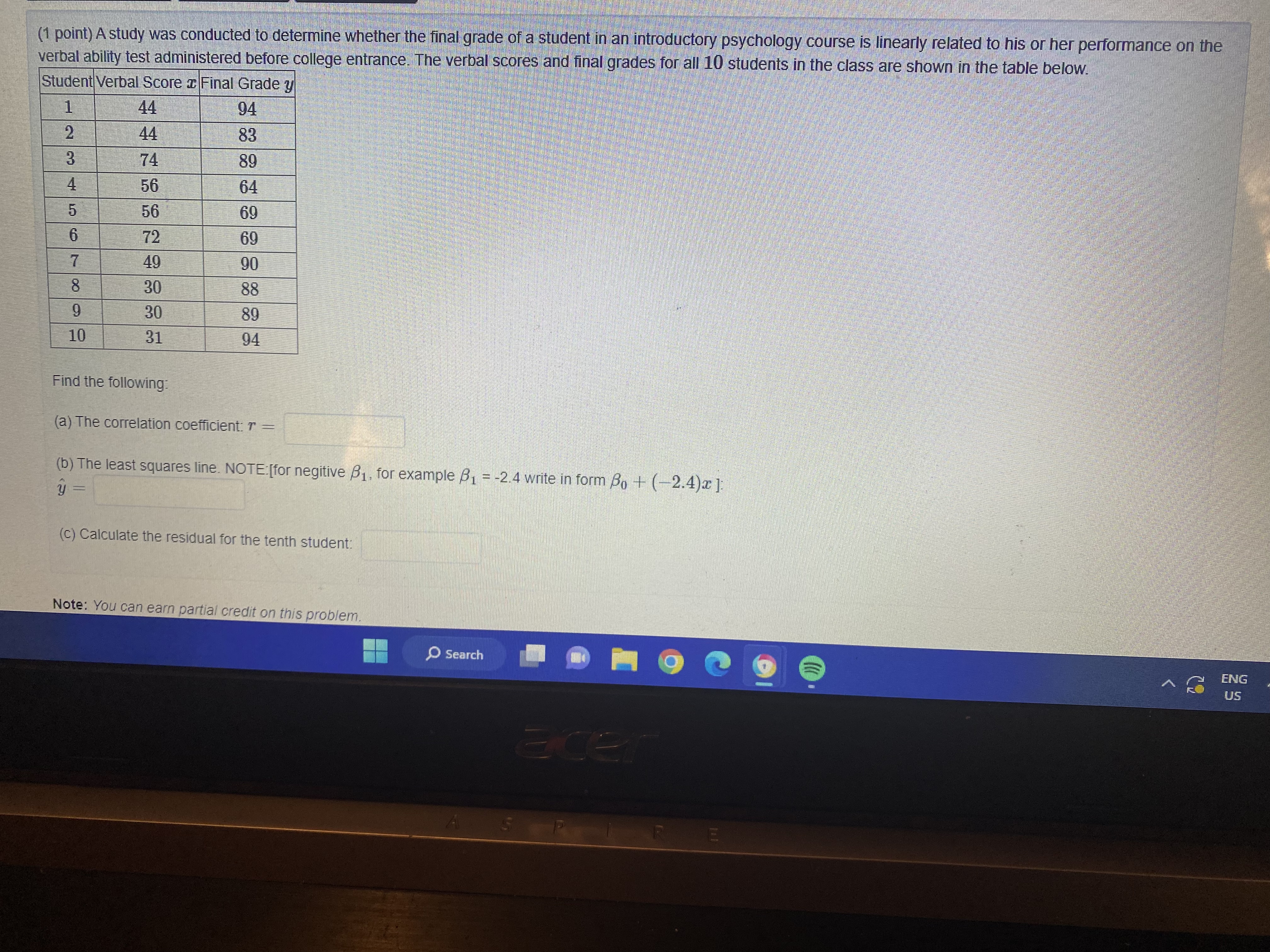 have attempted this problem 0 times. You have 3 attempts remaining. Email