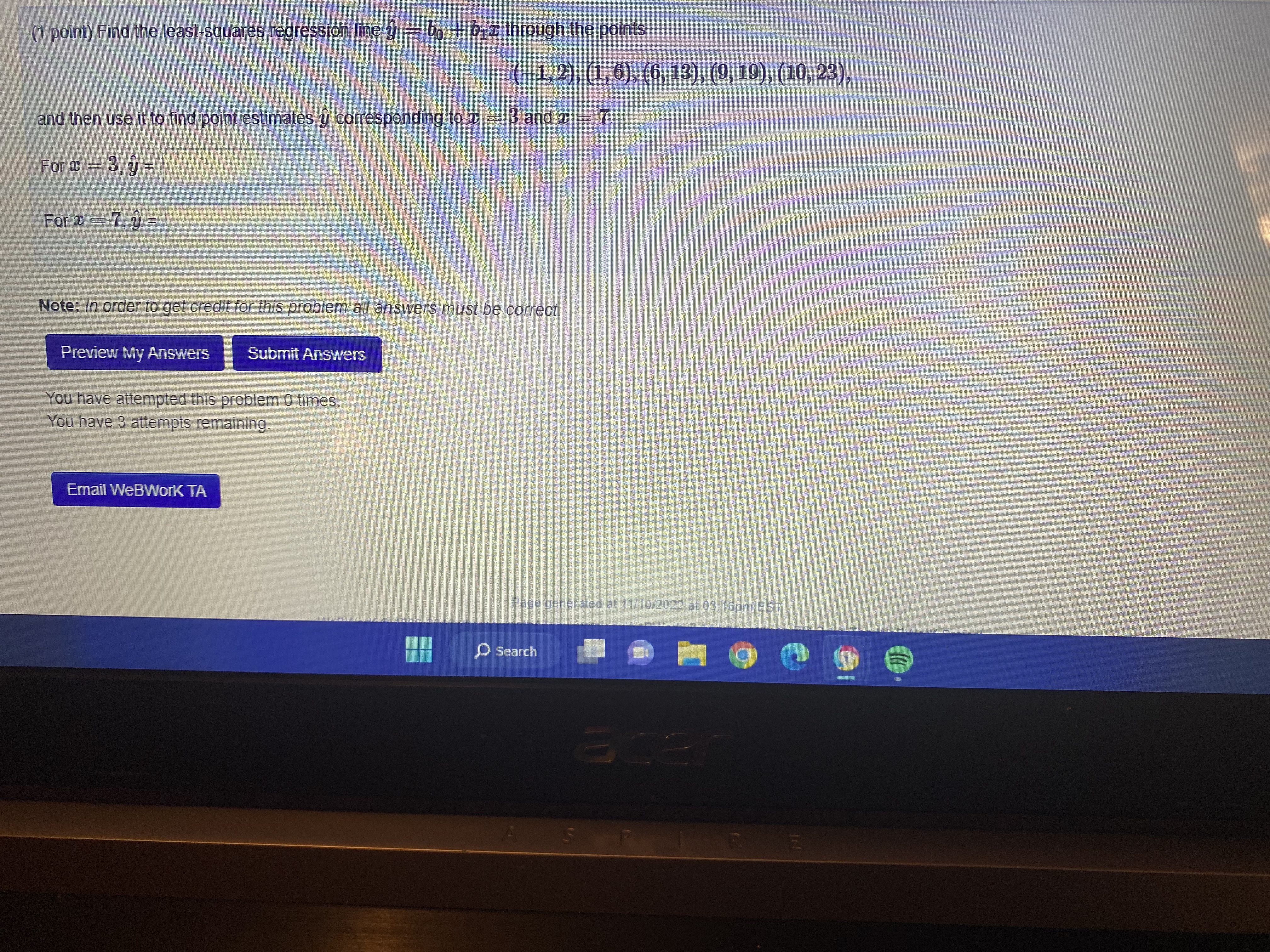 (-1, 2), (1, 6), (6, 13), (9, 19), (10, 23) and then