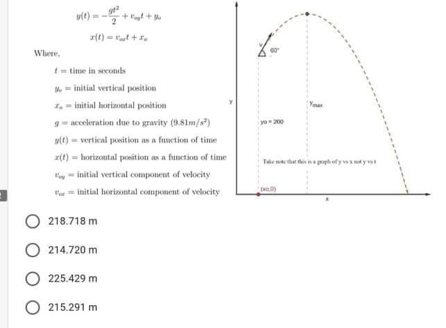 answer pls Where, ( = time in seconds # = initial vertical