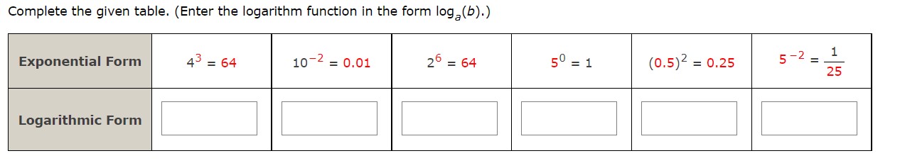 1.] 43" = 37 Use logarithms to solve the given equation. (Round