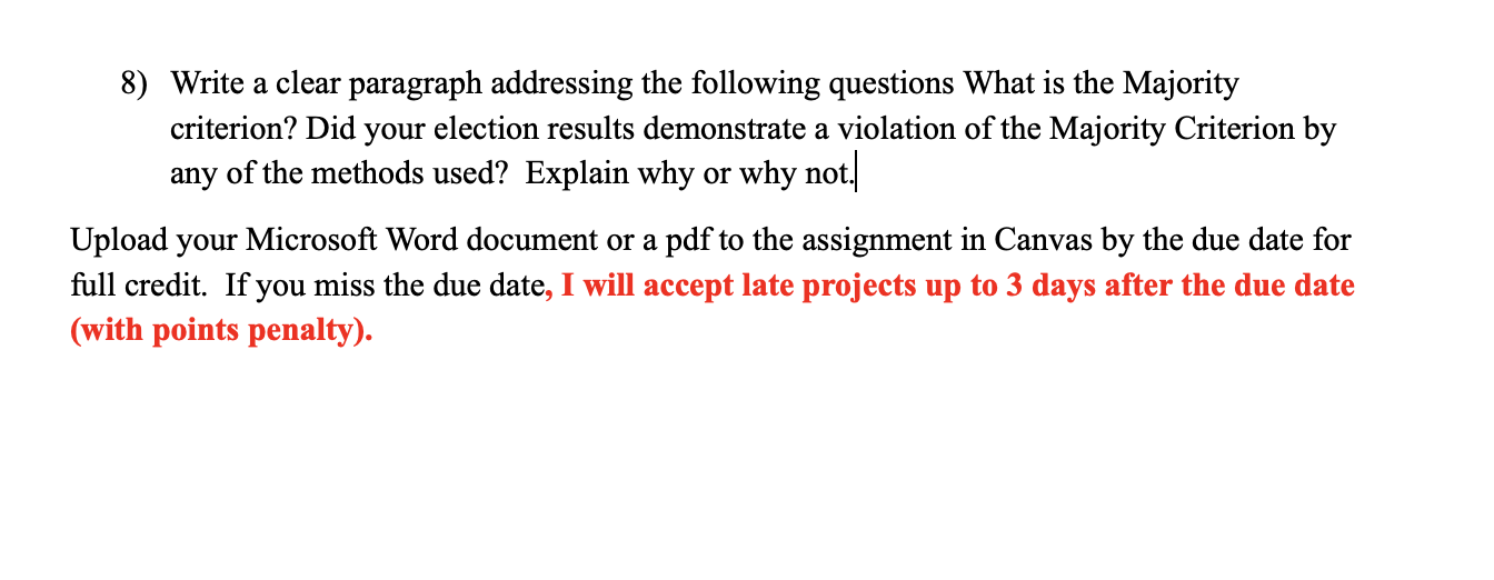 stating name of election, names of candidates, number of voters, and a