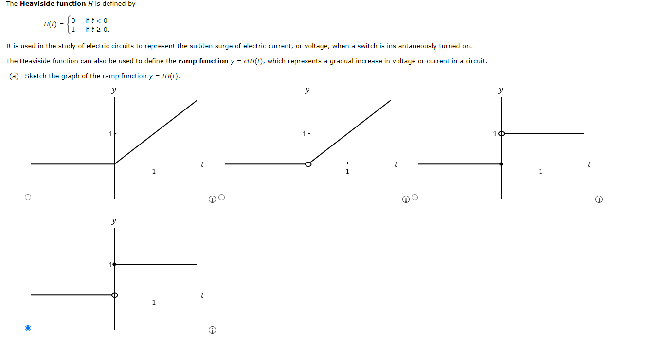 a switch is instantaneously turned on. The Heaviside function can also be