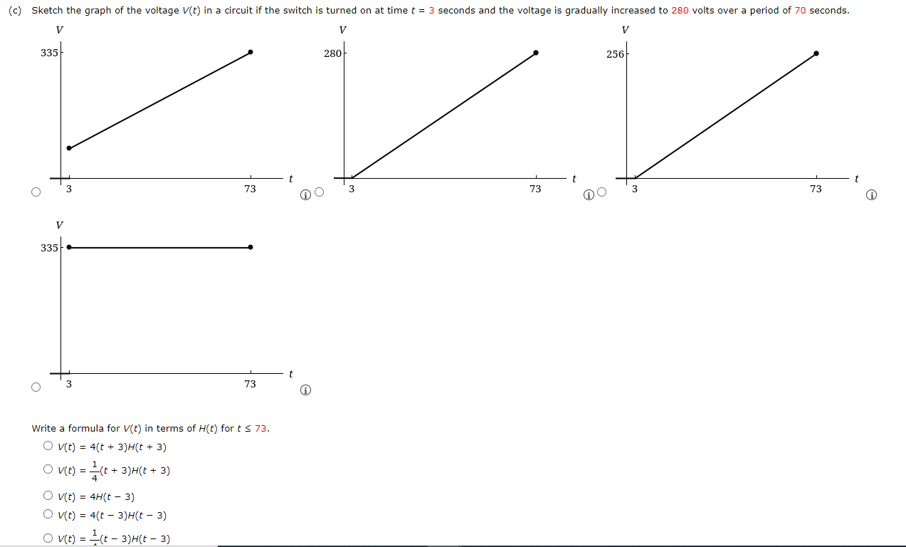gradual increase in voltage or current in a circuit. (a) Sketch the