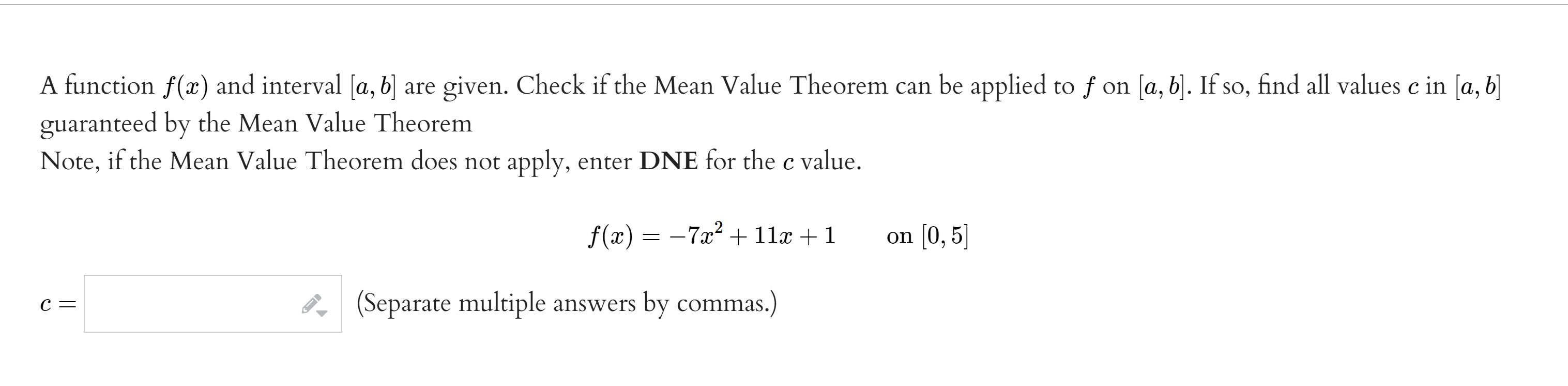 interval, i.e. f (8) f (3) 8 3 (B) By the Mean