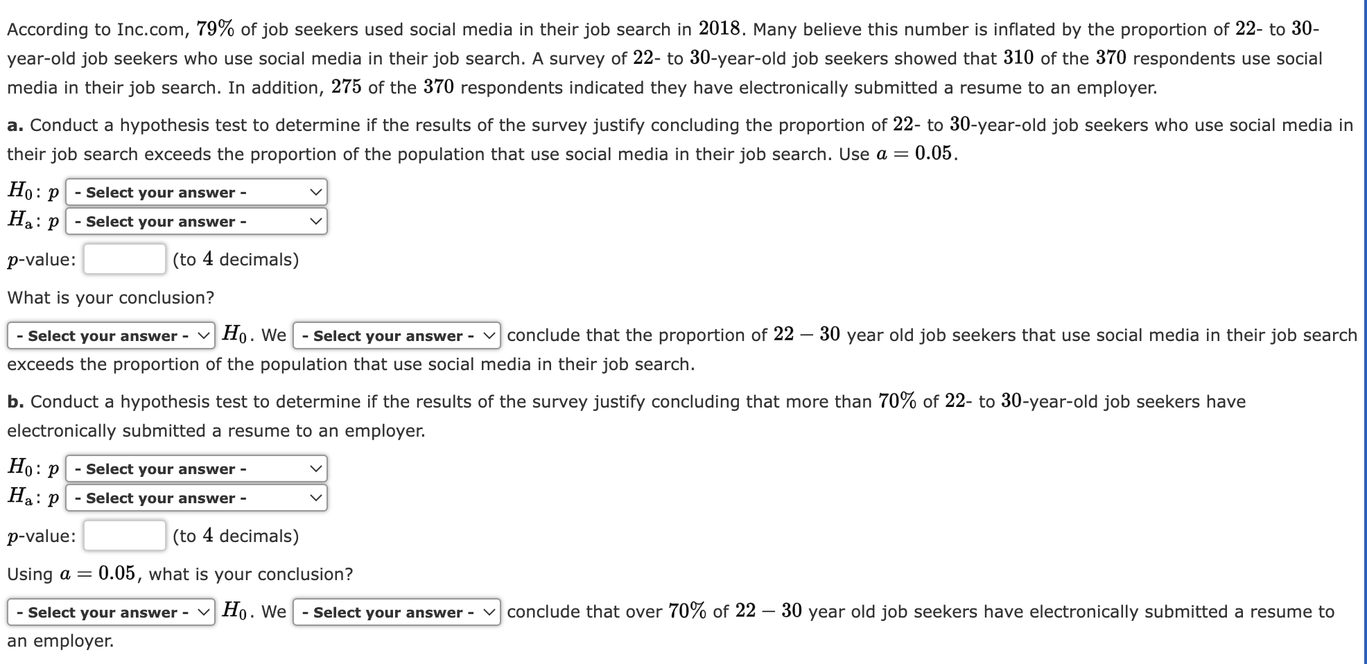 what goes where.Section 9.51. Consider the following hypothesis test: H0: p 2