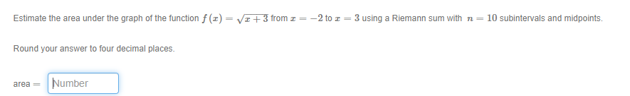 Estimate the area under the graph of the function f (x) =