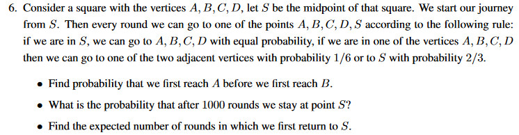  6. Consider a square with the vertices A, B, C, D,