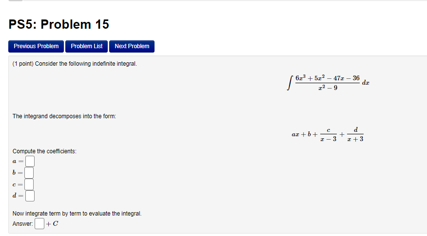  PS5: Problem 15 Previous Problem Problem List Next Problem (1 point)