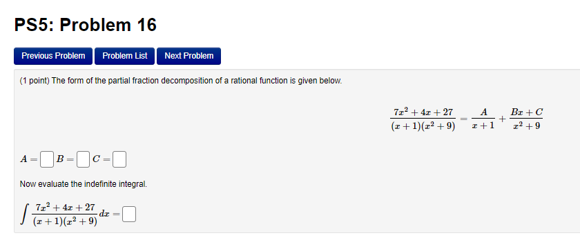 Consider the following indefinite integral. 613 + 5x2 - 47x - 36