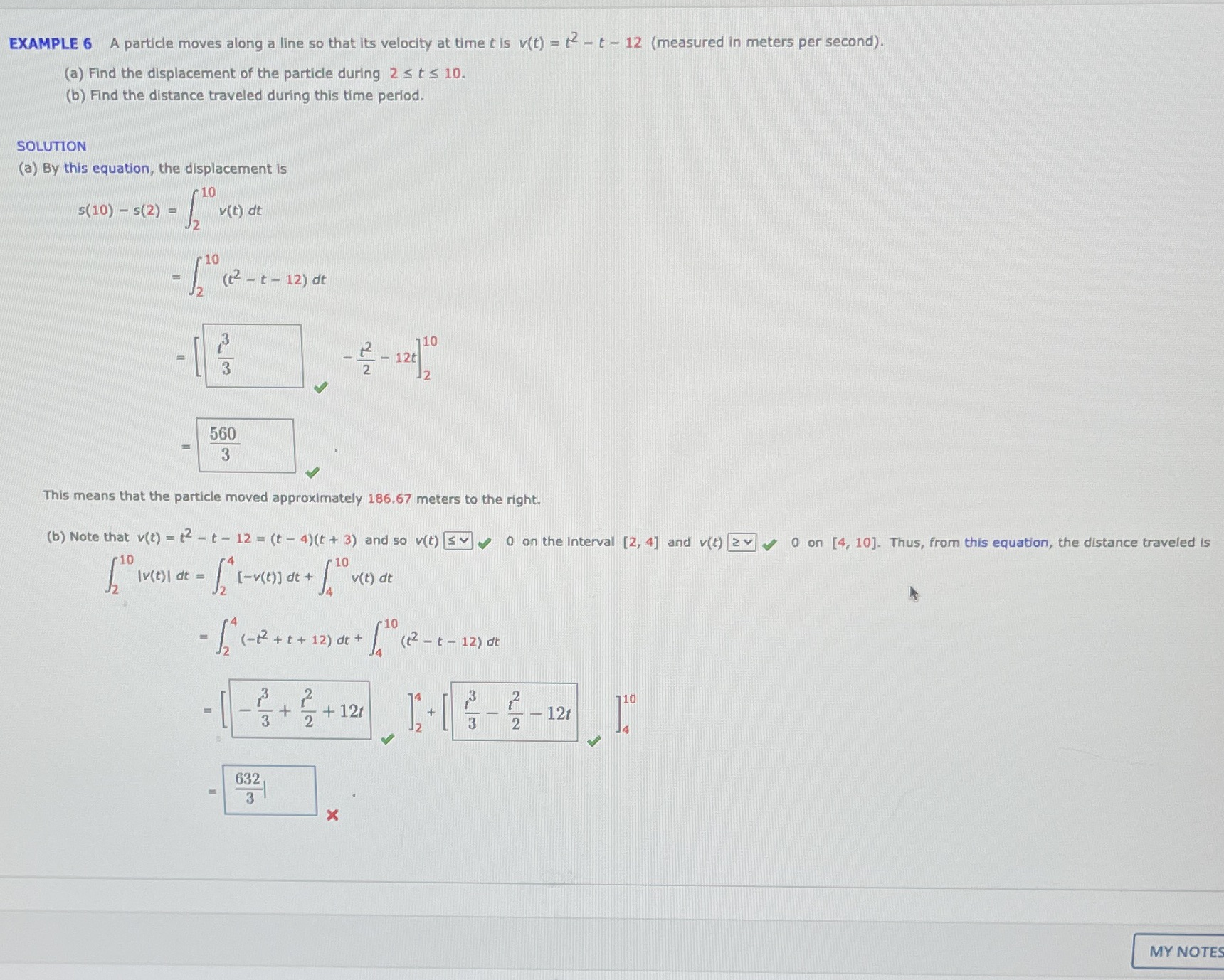  EXAMPLE 6 A particle moves along a line so that its